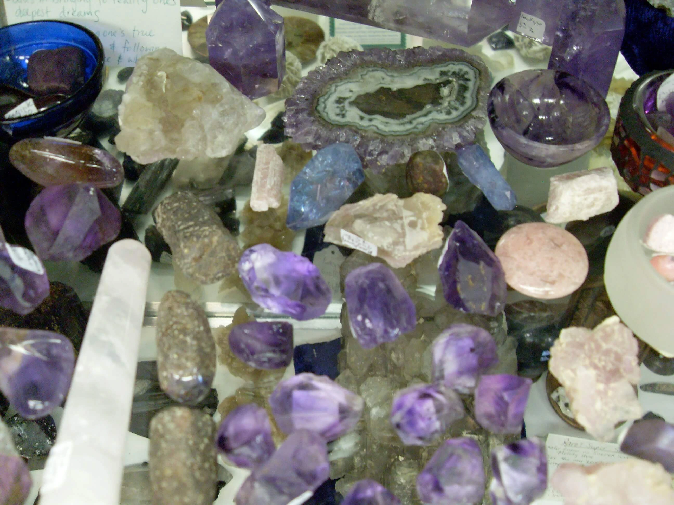 A display of crystals